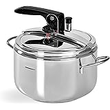 Barazzoni 5lt Pentola a Pressione Modello Basic, ø22cm, capacità 5lt.Induzione, Made in Italy, Acciaio Inox 18/10, Argento, 2