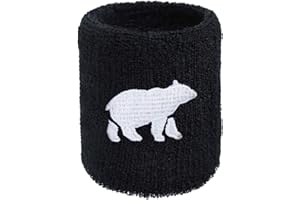 EXPRESS-STICKEREI Outdoor Sweat Band for Wrist- Embroidered Motive Sweat Absorbent Wrist Band - Terrycloth Black Arm Band for Sport