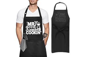 Iridsmole Funny Cooking Aprons for Men, YOU OPINION WASN'T IN THE RECIPE, BBQ Grill Funny Aprons for Women with Pockets, Ideal Christmas Gifts for Men Husband Father's Day Birthday Gift Cooking Apron