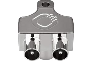 Oehlbach Antenna SP12 Antenna Splitter – Shielded Metal Housing – Dual Device Splitter for TV/Radio – Coaxial Coupling to Coaxial Plug – DVB-T2 DVB-C2 HDTV UHD – Silver