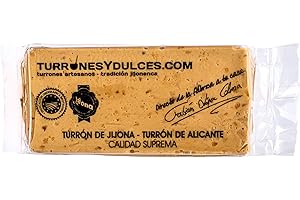 TURRONES FABIÁN Turron Jijona ou Touron Mou, artisan 200 g (Turron Espagnol, nougat) | 64%~70% est l'amande méditerranéenne marcona. Dénomination d'Origine Jijona-Alicante.