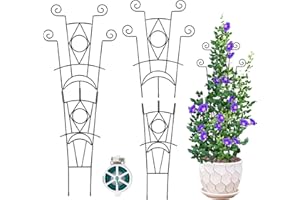 LYAZKMY 4 Pack Stackable Metal Plant Trellis, Reusable & Adjustable Height Plant Support for Potted Climbing Plants, Indoor Outdoor Garden Trellis for Vine, Rose, Peas, Bushes