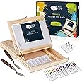 Artina Set van 10 Canvas Schildersdoek 40x40 cm Akademie - FSC®-gecertificeerd Spieraam van 100% Katoen - Schildersdoeken Set Canvas Wit 280 g/m2 - Vormvast & Zuurvrij Canvas-Doek