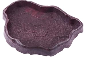 balacoo Reptilienschale Harz Haustier Fütterungsplatte Futter Wasserschale für Reptilien Schildkröten Schildkröte (Kaffee Größe S)