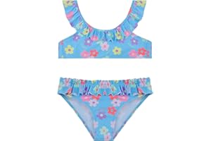 POWER FLOWER Costume da Bagno per Ragazze Costume Intero a Due Pezzi con Volant Set di Costumi da Bagno Tankini Abbigliamento Mare per Bambini 4-16 Anni Ragazza