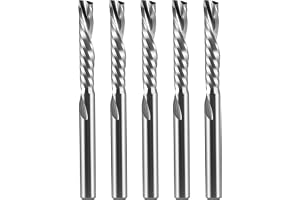 5 st Spiralfräsar 3,175mm skaft Downcut 17mm skärslängd CNC-fräs Nutfräs VHM skaftfräs Fräs för överfräs Spiralnutfräs Långhå