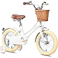 Glerc Little Molly 12-20 inch Kids Retro Cruiser Bike for 2-13 Year Old with Wicker Basket & Training Wheels/Kickstand, Mutiple Colors