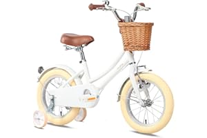 Glerc Bicicletta da ragazza con cestino per bambini da 2 a 12 anni, 12 14 16 20 pollici con campanello e stabilizzatori, colori multipli