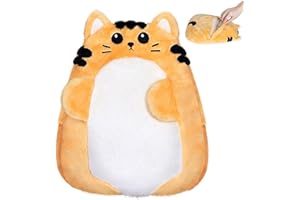 SuzziPad Cute Microwave Heating Pads for Cramps & Period Pain Relief, Weighted Stuffed Animals for Anxiety & Cuddle; Stress Relief for Women & Girls; Moist Heat Pack with Washable Cover, Cat