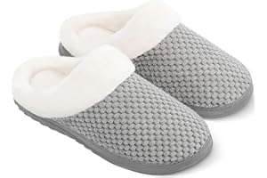 Bergman Kelly Women's Slippers, Memory Foam Indoor/Outdoor House Shoes w/Faux Fur Collar & Raised Texture Design (Bubbles Collection)