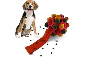 Larimuer Palla da fiuto per cani, Giocattoli Puzzle per Cani giocattolo interattivo Portatile, giocattolo per l'alimentazione per cani di piccola, media,taglia(rosso e nero)