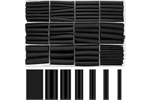 woshilaoDS 260 Pièces 3:1 Tube Thermorétractable à Double Paroi, Gaine Thermorétractable, Gaines Thermorétractables à Soudure, Tube Isolation électrique Etanche, Revêtement adhésif Gaine Thermo, Noire