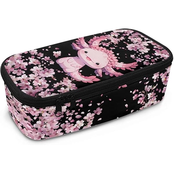 Showudesigns Cute Axolotl Pencil Case For Girls 6-8 8-10 10-12 Pencil Pouch Holder Large Capacity Pencil Box School Stationery Lightweight Pen Case Box Desk Organizer With Zipper Pink - View #5