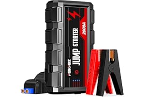 FEIKFEIZ Starthilfe Powerbank 2000A 16800mAh 12V (8,0L Benzin und Bis Zu 6,0L Diesel) Auto Starthilfe, Auto Batterie Booster mit LED Taschenlampe und USB3.0 Ausgang…
