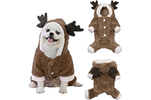 FIBOUND Ropa Navideña para Perros, Traje de Reno, Disfraz de Navidad para Mascotas y Cachorros, para la Fiesta de Mascotas (M)