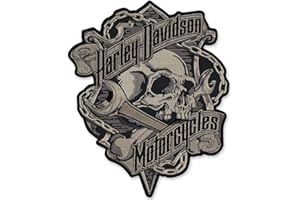 SUMA SHOP Haftowana naszywka Z Czaszką I Kluczem Harley Davidson