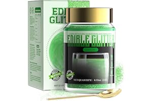 ANRZO Glitter Commestibili per Torte e Bevande - Polvere Colorante Brillante, Decorazioni per Torte, Cupcakes, Cioccolato, Bevande, Cocktail- Vegano, Senza Glutine - 15g (Verde)