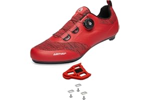 ARTVEP Zapatos de Ciclismo para Hombre y Mujer, Bicicleta de Carretera MTB Compatibles con SPD SPD-SL Delta Pedal Look, Transpirables para Peloton