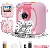 ARNSSIEN Instant Children's Photo Camera 2.4" Lens 180&deg; Children's Camera | Instant Printing, 3 Paper, 1080P Video, Funny Pho