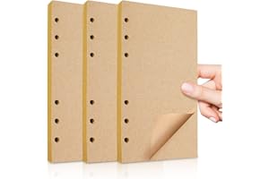 WONWOOD_DIRECT Papier de recharge A6, lot de 3 feuilles de papier rechargeables, papier kraft, papier vierge de recharge 6 trous, papier de remplissage de dossier 135 feuilles 270 pages, planificateur de notes A6