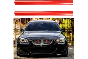 SOEKODU 1 Paio Strisce della Griglia, Rivestimento Degli Inserti della Griglia, Emblema della Griglia per Inserti Sostituzione per B-MW 5 Serie E60 E61 2003-2010 M5 2004-2011 (Rosso)