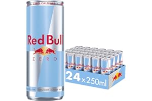 Red Bull Energy Drink Zero 24-pack - 24 x 250 ml I Sugar-free Energy Drink I Rated Worldwide by Top Athletes I Stimulates Body and Mind