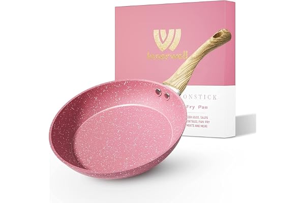Innerwell Non-Stick Frying Pan 20 cm, Induction Pans, Professional Granite Non-Stick Coating, Ceramic Omelette PFOA Free, Non-Toxic, Oven Safe, Dishwasher