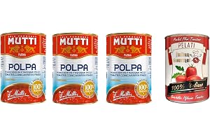 3 x Mutti polpa di Pomodoro tomatpulpan, tomatsås + 1 x italiensk gourmet 100 % italienska skalade tomatburkar 400 g