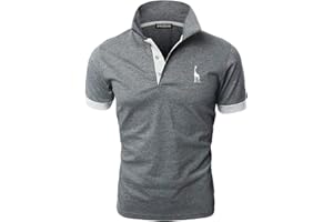 VHUQGVU Polo Uomo Essenziale Manica Corta 100% Cotone Contrasto Colore Golf Sportiva Poloshirt