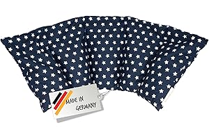 ‎FORMALIND Großes Kirschkernkissen - Entspannungskissen - Heizkissen (Wärmekissen) // langes Relaxkissen - Kirschkern-Kissen mit Stern-Muster in 18 Farben! (dunkelblau)