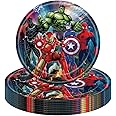 Marvel Avengers Superhero Paper Plates 7",16Pcs Superhero Party Tableware Disposable Plate,Avengers Party Decorations Captain America Iron Man Paper Plates for Kids Boys Birthday Marvel Party Supplies