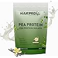 NAKPRO 100% Pea Protein Isolate, Vanilla - 500g | 26g Protein, 4.9g BCAA | Natural Vegan Plant Protein Powder | Easy To Digest | All Essential Amino Acids for Muscle Gain and Recovery