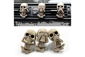 ‎PLUSYES PLUSYES Totenkopf Auto Lufterfrischer Clips, Gothic Deko Innenraum, Horror Halloween Skelett Auto Accessoires, Lustiges Geschenk für Männer und Frauen