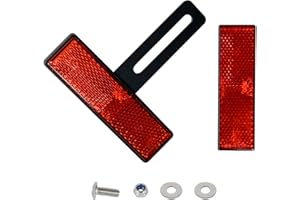 EVERMOTOR Uniwersalny motocykl odblaskowy E4 wąski czerwony z krótkim reflektorem tablicy rejestracyjnej T-Holder Cat Eye Scooter Quad E-atest