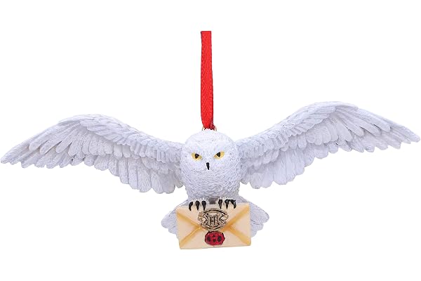 Nemesis Now Harry Potter Hedwig hängande prydnad, polyetylentereftalat, vit, 13 cm, för födelsedag