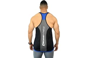 DECISIVE FITNESS Slim Fit Gym Stringer Vest for Men Breathable and Quick Dry Sportswear Bodybuilding Premium Tank Top for Workout Weight Lifting Running Muscle Athletic Top Plain