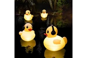 DeeprBetter Lampe Solaire Flottante pour Piscines, Lumière Piscine Étanche Flotante de 42cm, Lumiere Piscine LED Canard Embrasé, Lumière Solaire Bassin Gonflables pour Piscines, Étang, Jardin-1 Pièce