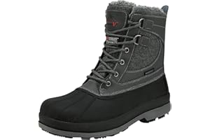 NORTIV 8 Stivali Uomo da Neve Invernali Foderato Pelliccia Caldo Stivaletti Classici Antiscivolo Comod All'aperto Stivali Uomo