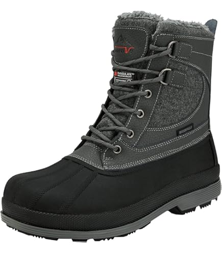 Scarpe Da Neve Uomo Stivali Uomo Stivali Da Neve Invernali Stivaletti Pelliccia Impermeabili Stivaletto Caldi Scarpe Da Neve Stivali Caccia Uomo Texani Sneakers Uomo Alte Nere Estive (Nero, 42 - Foto 4