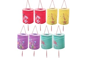 HOMSFOU 8 sztuk papierowych lampionów, chińskich lampionów, papierowych lampionów, japońska dekoracja ogrodowa, dekoracja wisząca, lampion papierowy, wiszący lampion na zewnątrz, Izakaya, sushi, bar,