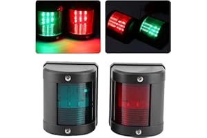 TERISASS Marino LED Luces de navegación de Barco,Lámpara de navegación Marina Resistente al Agua Luces de de Barco con LED Rojo y Verde para el yate Marino de Barco 5W 12V/24V luz de señalización