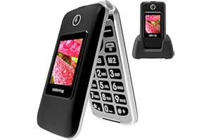 uleway Teléfono Móvil para Personas Mayores con Tapa, Teclas Grandes, Pantalla de 2,8 + 1,8 Pulgadas, SOS Botones, Cámara, Fácil de Usar Telefonos Basicos para Ancianos (Negro)