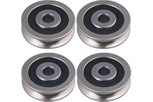 CNBTR 4pcs U-Type cuscinetto puleggia ruota 6x30x8mm carico 355kg argento per porta finestra