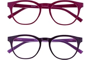 OPULIZE Blu Gafas con Bloqueo de Luz Azul Montura Redonda Bisagras de Muelle Mejoran el Sueño Ordenador Gaming Antirreflejante Hombre Mujer B5