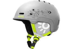 OUTDOORMASTER Outdoor Master Casco da Sci Bambino/Bambina Modello Reindeers Kids - Tecnologia In-Mold con 12 Prese d’Aria - Regolazione a Rotella e Fodera Rimovibile, Certificato ASTM
