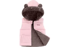 Happy Cherry - Chaleco Niño Niña Invierno con Forro Abrigo sin Mangas Infantil Chalecos Acolchados Encapuchados Chaqueta Casuale Jacket Primavera Otoño para Escuela Deportes Al Aire Libre - 2-7 Años
