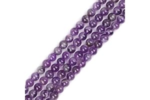 GEM-INSIDE CREATE YOUR OWN FASHION GEM-Inside Natural 6mm Amethyst Quartz Round Gemstone Semi Precious Loose Beads for Jewellery Making 15''