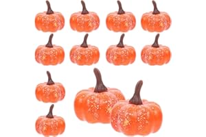 Ayizhiniu 12pcs Mini Zucche Finte Decorative Piccole, Zucche di Schiuma del Raccolto Autunnale, Zucche Artificiali per Halloween, Adatto Decorazioni per Feste a Tema Halloween