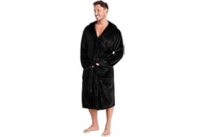 CityComfort Robe de Chambre Homme, Peignoir à Capuche en Polaire
