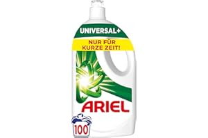 ‎ARIEL Ariel Flüssigwaschmittel, 100 Waschladungen Universal+ Waschmittel, Kraftvolle Fleckenentfernung in nur 1 Waschgang, selbst bei Kaltwaschzyklen